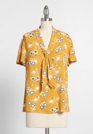 Polished and Playful Tie-Neck Blouse at ModCloth