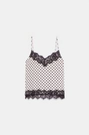 Polka Dot Cami with Lace Trim by Zara at Zara