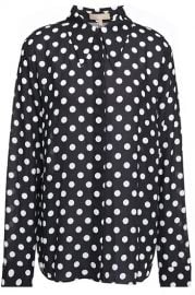 Polka-Dot Crepe Shirt  by Michael Kors at Michael Kors