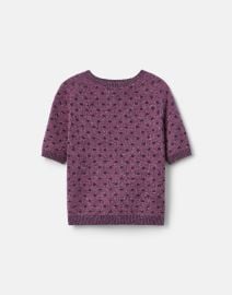 Polka Dot Jacquard Cashmere Donegal Short Sleeve Sweater at Lafayette 148 New York