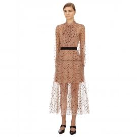 Polka Dot Lace Trimmed Dress at Self Portrait