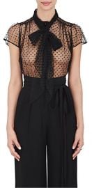 Polka Dot Mesh Tieneck Blouse at Barneys