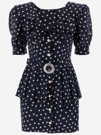 Polka Dot Mini Silk Dress by Alessandra Rich at Italist