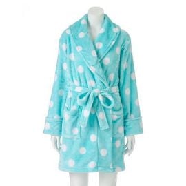 Polka Dot Plush Wrap Robe at Kohls