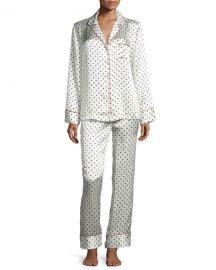 Polka Dot-Print Silk Pajama Set at Neiman Marcus