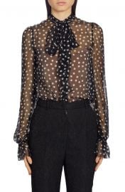 Polka Dot Sheer Chiffon Blouse at Nordstrom