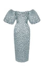 Polka-Dot Silk Organza Off-The-Shoulder Midi Dress By Rasario  Moda Operandi at Moda Operandi