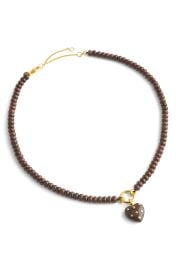 Polka Dot Stone Heart Pendant Beaded Necklace at Nordstrom