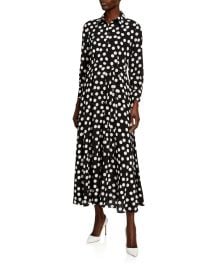 Polka-Dot Tie-Waist Shirtdress at Neiman Marcus