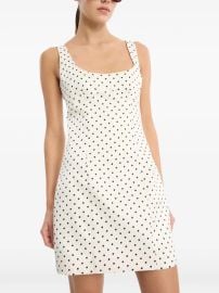 Polka dot Mini Dress in creme at Farfetch