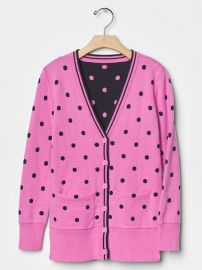 Polka dot long cardigan at Gap