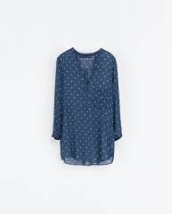 Polka dot printed blouse at Zara