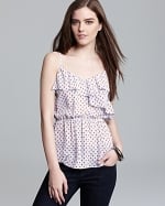 Polka dot ruffle tank by PJK at Bloomingdales