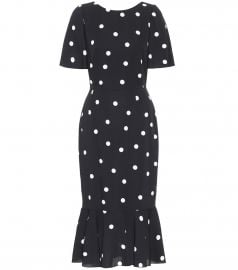 Polka-dot silk-charmeuse midi dress at Mytheresa