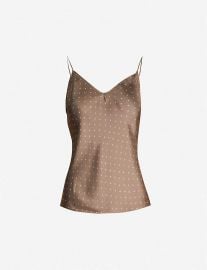 Polka-dot sleeveless silk top at Selfridges