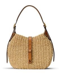 Polo ID Raffia Small Shoulder Bag at Bloomingdales