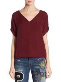 Polo Ralph Lauren - Emerson Silk V-Neck Top at Saks Fifth Avenue