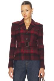 Polo Ralph Lauren Belted Tweed Jacket In 1967 Red Multi Plaid at Revolve
