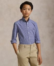 Polo Ralph Lauren Big Boys Gingham Cotton Poplin Shirt - Macy39s at Macys