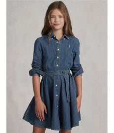 Polo Ralph Lauren Big Girls Belted Denim Shirt Dress Dillardx27s at Dillards