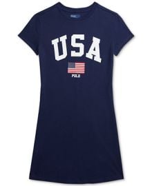 Polo Ralph Lauren Big Girls Team USA Cotton T-Shirt Dress - Macys at Macys