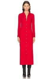 Polo Ralph Lauren Button Down Long Dress in Park Avenue Red FWRD at FWRD