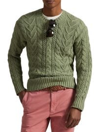 Polo Ralph Lauren Cotton Blend Fisherman Sweater at Saks Fifth Avenue