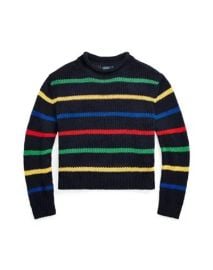 Polo Ralph Lauren Cotton Striped Roll Neck Sweater in Hunter Navy Multi at Farfetch