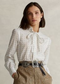 Polo Ralph Lauren Daisy Cotton Tie-Neck Shirt at Ralph Lauren