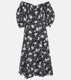 Polo Ralph Lauren Floral Off the Shoulder Linen Midi Dress at Mytheresa