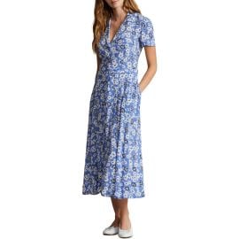 Polo Ralph Lauren Hampton Floral Crepe Midi Shirtdress at Nordstrom