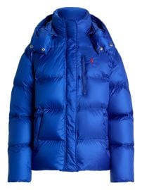 Polo Ralph Lauren Hooded Puffer Jacket Blue at Farfetch