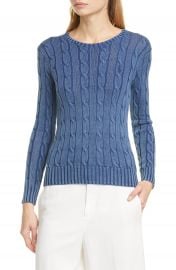 Polo Ralph Lauren Juliana Cable Knit Cotton Sweater   Nordstrom at Nordstrom