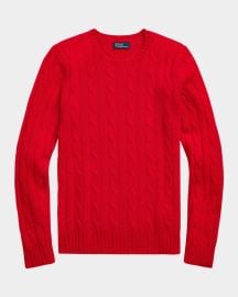 Polo Ralph Lauren Julianna Cable Knit Cashmere Sweater at Neiman Marcus