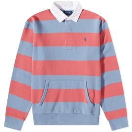 Polo Ralph Lauren Kangaroo Pocket Striped Jersey Rugby Shirt Adirondack Berry amp Channel Blue END US at End