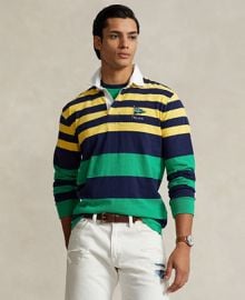 Polo Ralph Lauren Mens Classic-Fit Striped Jersey Rugby Shirt - Macys at Macys