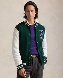 Polo Ralph Lauren Mens Fleece Letterman Jacket - Macys at Macys