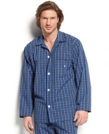 Polo Ralph Lauren Mens Harwich Plaid Long-Sleeved Pajama Top - Pajamas Robes and Slippers - Men - Macys at Macys