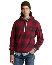 Polo Ralph Lauren Mens Plaid Brushed-Back Fleece Hoodie Reviews - Hoodies Sweatshirts - Men - Macys at Macys