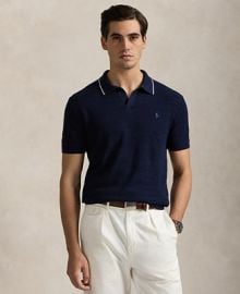 Polo Ralph Lauren Mens Textured Cotton-Linen Sweater - Macys at Macys