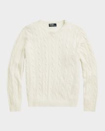Polo Ralph Lauren Menx27s The Iconic Cable-Knit Cashmere Sweater at Neiman Marcus