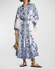 Polo Ralph Lauren Paisley-Print Mulberry Silk Dress at Neiman Marcus