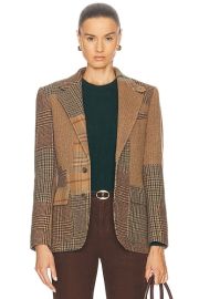 Polo Ralph Lauren Patchwork Heritage Blazer in Olive Brown Multi FWRD at FWRD