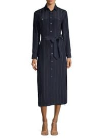 Polo Ralph Lauren Pinstripe Maxi Shirtdress at Saks Fifth Avenue