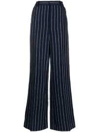 Polo Ralph Lauren Pinstriped wide-leg Linen Trousers - Farfetch at Farfetch