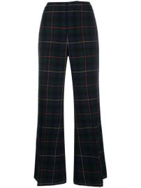 Polo Ralph Lauren Plaid Wool Flared Trousers Blue at Farfetch