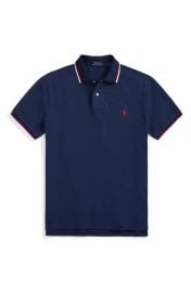 Polo Ralph Lauren Solid Cotton Polo Shirt in Navy at Nordstrom