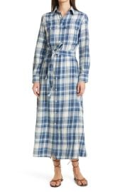 Polo Ralph Lauren Stephanie Plaid Long Sleeve Cotton Shirtdress at Nordstrom