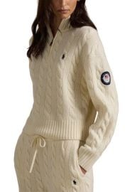Polo Ralph Lauren Team USA Cable Stitch Half Zip Pullover at Nordstrom