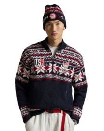 Polo Ralph Lauren Team USA Wool Quarter Zip Sweater Bloomingdalex27s Men at Bloomingdales